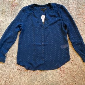 NWT Banana Republic Blue Sheer Blouse in Size S
